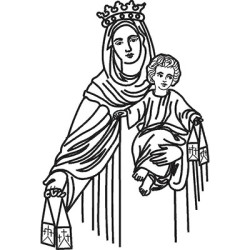 Embroidery Design Our Lady Of Carmel Outlined 25 Cm