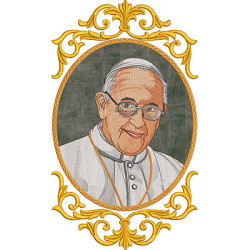 Diseño Para Bordado Medalla Del Papa Francisco 33 Cm