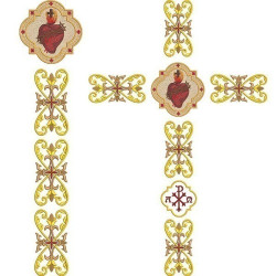 Matriz De Bordado Conjunto Sagrado Coração Para Casula Romana 156