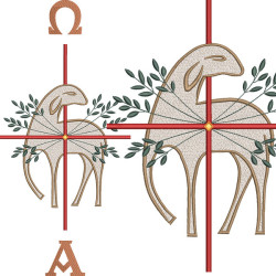 Embroidery Design Alpha And Omega Lamb Assembly