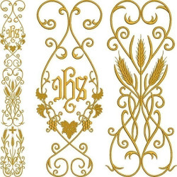 Embroidery Design Set For Ihs Stole With Wheat 80 Cm