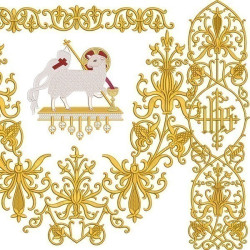 Embroidery Design Set For Humeral Veil Lamb 297