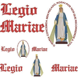 Diseño Para Bordado Legio Mariae Con Santa En 3 Tamaños