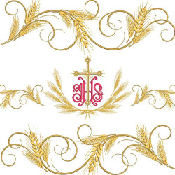 Embroidery Design Jhs Altar Cloth Set With Wheats 429