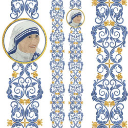 Matriz De Bordado Conjunto Para Galão Madre  Teresa Calcutta 437
