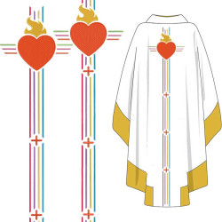 Diseño Para Bordado Conjunto Para Sagrado Corazón Colorido Estilizado 465