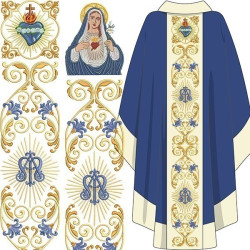 Diseño Para Bordado Set Doble Galón Inmaculado Corazón De María 468
