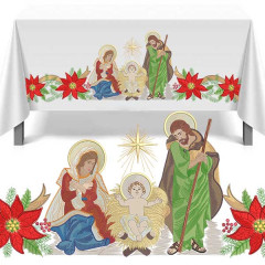 Embroidery Design Embroidered Christmas Set Sacred Fam..