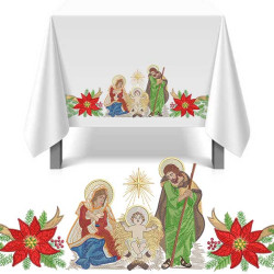Embroidery Design Embroidered Christmas Set Sacred Family 60 Cm 471
