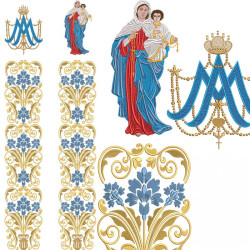 Embroidery Design Set For Galon Our Lady Of Rosary 484
