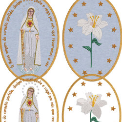 Diseño Para Bordado Conjunto De Medallas De Nuestra Señora Del Corazón Roto