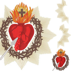 Embroidery Design Set For Creating Sacred Heart 30 Cm