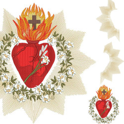 Embroidery Design Set For The Creation Of The Castíssimo Heart 30 Cm