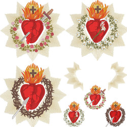 Embroidery Design Set For Creating The Three Hearts 30 Cm