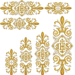 Embroidery Design Vertical And Horizontal Arabesque Jhs 520