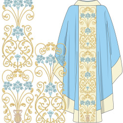 Gallon Set Embroidery Design Chasuble 3-step Floral Gallon 546