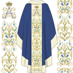 Gallon Set Embroidery Design Chasuble Marian Flowers 550