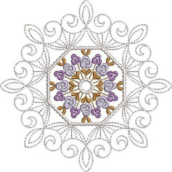 Matriz De Bordado Mandala Floral 6