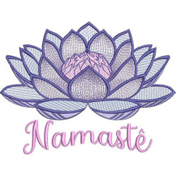 Embroidery Design Namaste Lotus Flower Rippled