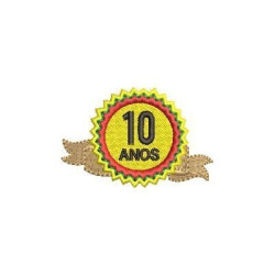 Embroidery Design Seal 10 Years Pt