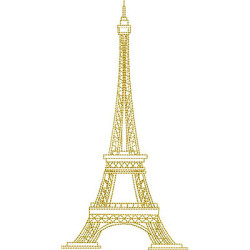 Diseño Para Bordado Torre Eiffel 20cm