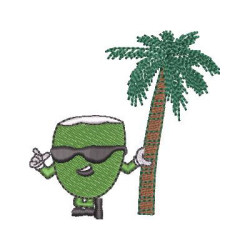 Embroidery Design Green Coconut