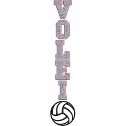 Embroidery Design False Chenille Volleyball 4