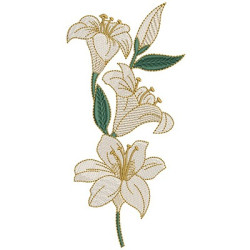 Embroidery Design Lily Branch