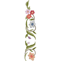 Diseño Para Bordado Arreglo Floral Vertical 4