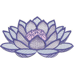 Embroidery Design Lotus Flower Rippled 3