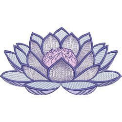 Embroidery Design Lotus Flower Rippled 1
