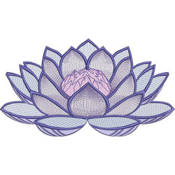 Embroidery Design Lotus Flower Rippled 2