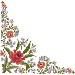 Matriz De Bordado Conjunto Canto Floral 36x36 Cm