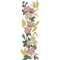 Embroidery Design Vertical Floral Bar