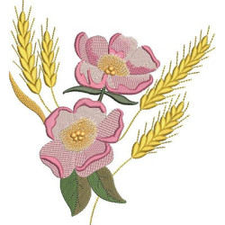 Embroidery Design Floral With Wheat 2