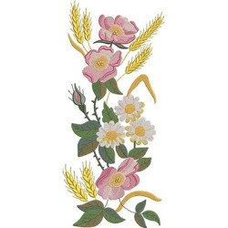 Embroidery Design Floral With Wheat 4