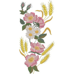 Embroidery Design Floral With Wheat 5