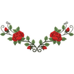 Matriz De Bordado Rosas Horizontal 22 Cm