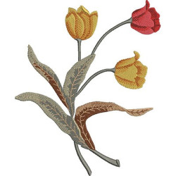 Embroidery Design Decorative Tulips