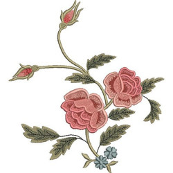 Embroidery Design Decorative Roses Arrangement