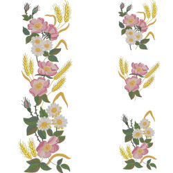 Embroidery Design Floral Vertical Bar Set 58 Cm