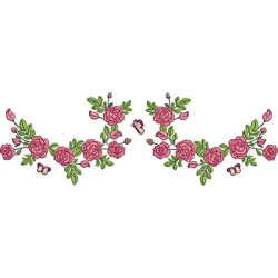 Diseño Para Bordado Arco De Rosas Onduladas 2