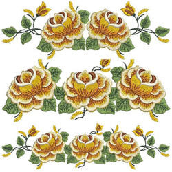 Pack Embroidery Designs Yellow Roses