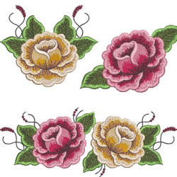 Pack Embroidery Designs Double Of Roses