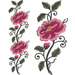 Pack Embroidery Designs Floral 2 Sizes