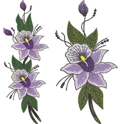 Pack Embroidery Designs Orchids Duo