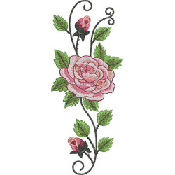 Embroidery Design Rose Branch 25 Cm