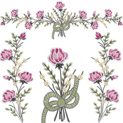 Package Of Embroidery Design Vertical And Horizontal Roses