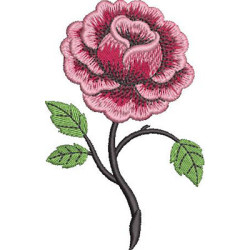 Diseño Para Bordado Rosa Solitaria 2