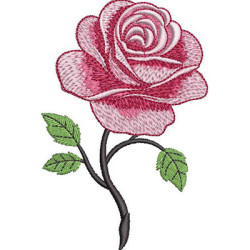 Diseño Para Bordado Rosa Solitaria 4